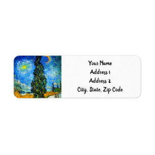 Van Gogh Road with Cypress and Star Label