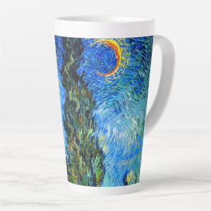Van Gogh Road with Cypress and Star Latte Mug