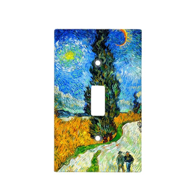 Van Gogh Road with Cypress and Star Light Switch Cover (Front)