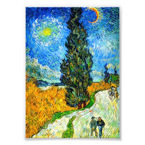 Van Gogh Road with Cypress and Star Photo Print