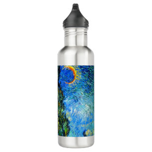 Van Gogh Road with Cypress and Star Stainless Steel Water Bottle