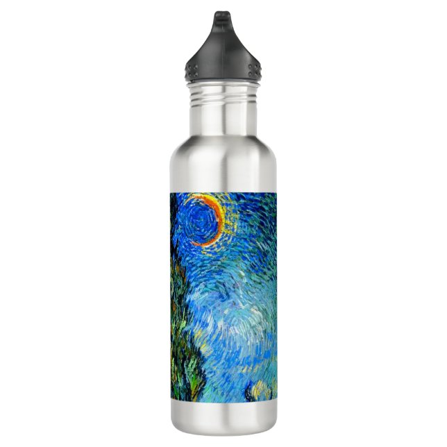 Van Gogh Road with Cypress and Star Stainless Steel Water Bottle (Right)
