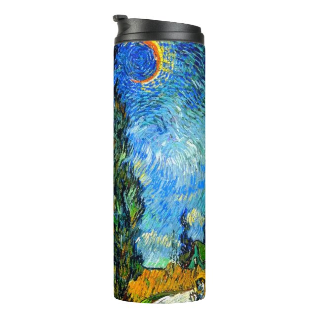 Van Gogh Road with Cypress and Star Thermal Tumbler (Rotated Right)