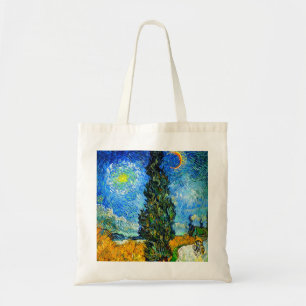 Van Gogh Road with Cypress and Star Tote Bag