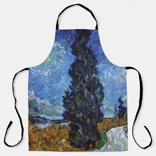 Van Gogh Road With Cypresses Impressionism Apron (Front)