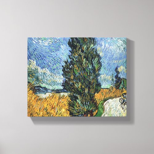 Van Gogh Road With Cypresses Impressionism Canvas Print
