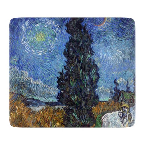 Van Gogh Road With Cypresses Impressionism Cutting Board