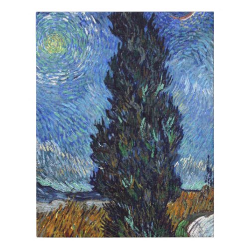 Van Gogh Road With Cypresses Impressionism Faux Canvas Print