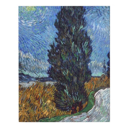 Van Gogh Road With Cypresses Impressionism Faux Canvas Print