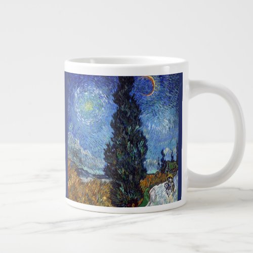Van Gogh Road With Cypresses Impressionism Giant Coffee Mug