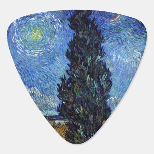 Van Gogh Road With Cypresses Impressionism Guitar Pick