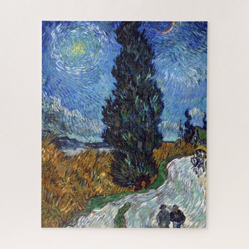 Van Gogh Road With Cypresses Impressionism Jigsaw Puzzle
