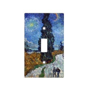Van Gogh Road With Cypresses Impressionism Light Switch Cover