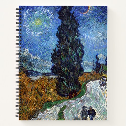 Van Gogh Road With Cypresses Impressionism Notebook