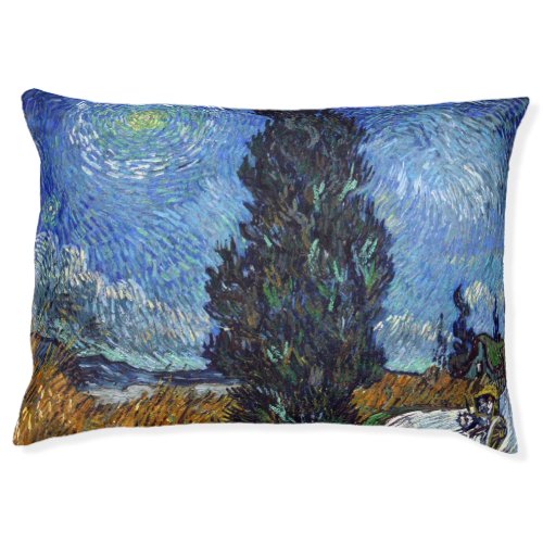 Van Gogh Road With Cypresses Impressionism Pet Bed