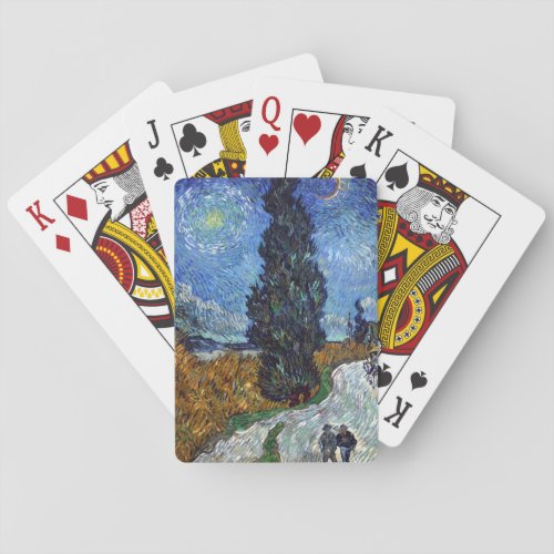 Van Gogh Road With Cypresses Impressionism Playing Cards