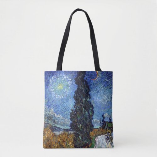 Van Gogh Road With Cypresses Impressionism Tote Bag