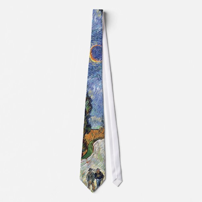 Van Gogh - Road With Cypresses Neck Tie (Front)