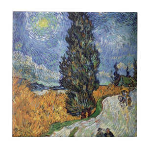 Van Gogh - Road With Cypresses Tile