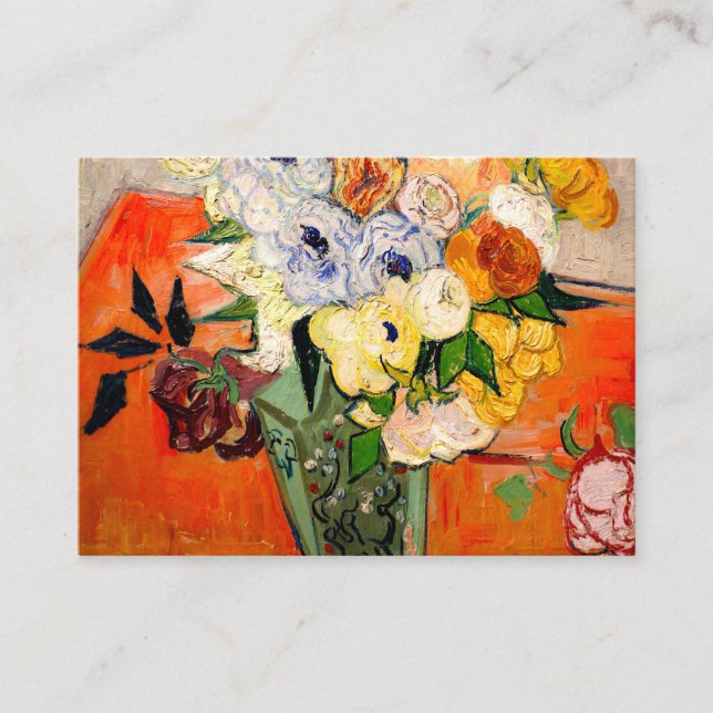 Van Gogh Roses and Anemones Enclosure Card (Front)