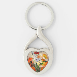 Van Gogh Roses and Anemones Keychain