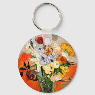 Van Gogh Roses and Anemones Keychain