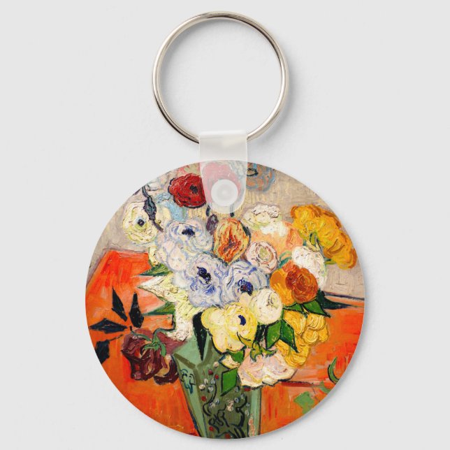 Van Gogh Roses and Anemones Keychain (Front)