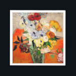 Van Gogh Roses and Anemones Napkins<br><div class="desc">Napkins featuring Vincent van Gogh’s flower painting Roses and Anemones (1890). A gorgeous assortment of red,  white,  blue,  orange,  and yellow flowers are arranged in a green vase. A wonderful gift for fans of Post-Impressionism and Dutch art.</div>
