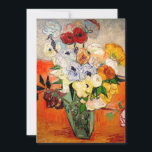 Van Gogh Roses and Anemones Save The Date<br><div class="desc">Card featuring Vincent van Gogh’s flower painting Roses and Anemones (1890). A gorgeous assortment of red,  white,  blue,  orange,  and yellow flowers are arranged in a green vase. A wonderful gift for fans of Post-Impressionism and Dutch art.</div>