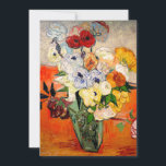 Van Gogh Roses and Anemones Save The Date<br><div class="desc">Card featuring Vincent van Gogh’s flower painting Roses and Anemones (1890). A gorgeous assortment of red,  white,  blue,  orange,  and yellow flowers are arranged in a green vase. A wonderful gift for fans of Post-Impressionism and Dutch art.</div>