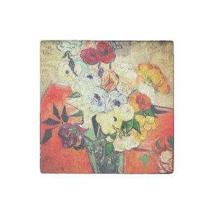 Van Gogh Roses and Anemones Stone Magnet