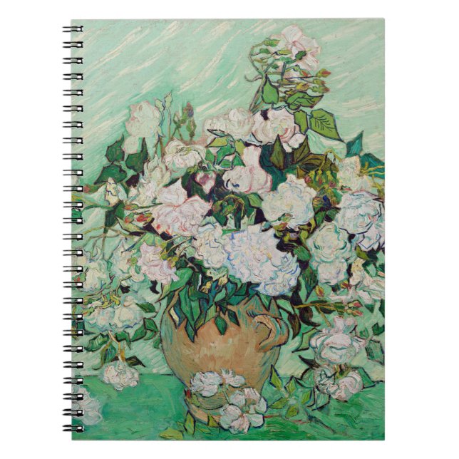 Van Gogh - Roses, famous painting, Notebook (Front)