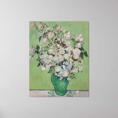 Van Gogh Roses Floral Painting Canvas Print
