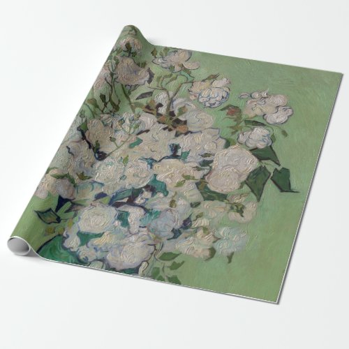 Van Gogh Roses Floral Painting Wrapping Paper