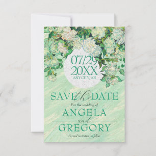 Van Gogh Roses Save The Wedding Date Invitation