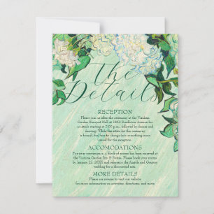 Van Gogh Roses Wedding Details Card