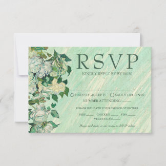 Van Gogh Roses Wedding Response Card