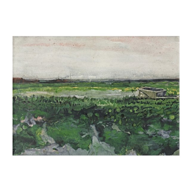Van Gogh’s Landscape with Wheelbarrow Acrylic Print (Front)
