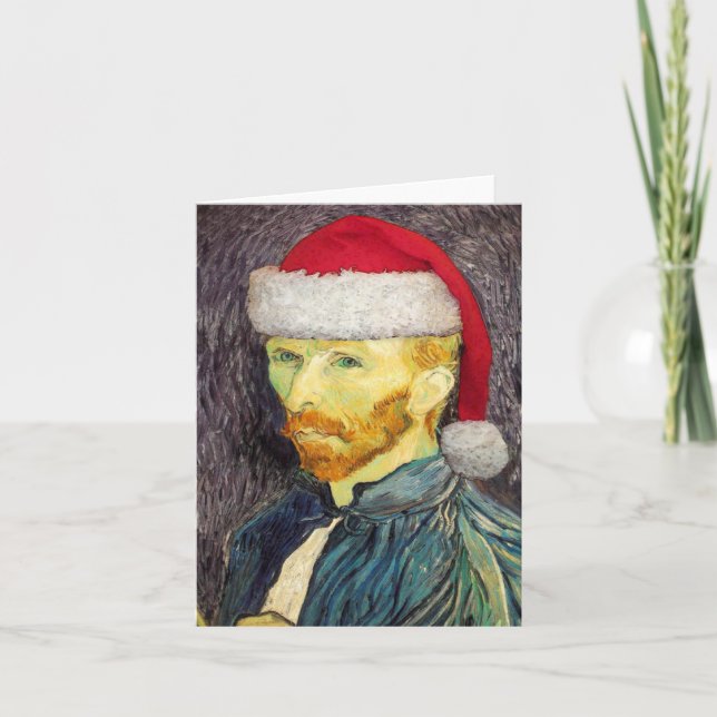Van Gogh Santa Note Card (Front)
