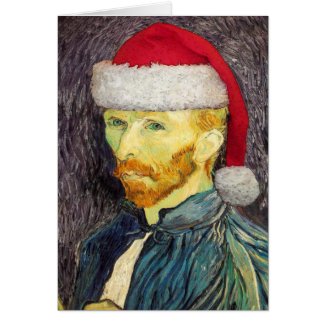 Van Gogh Santa Note Card