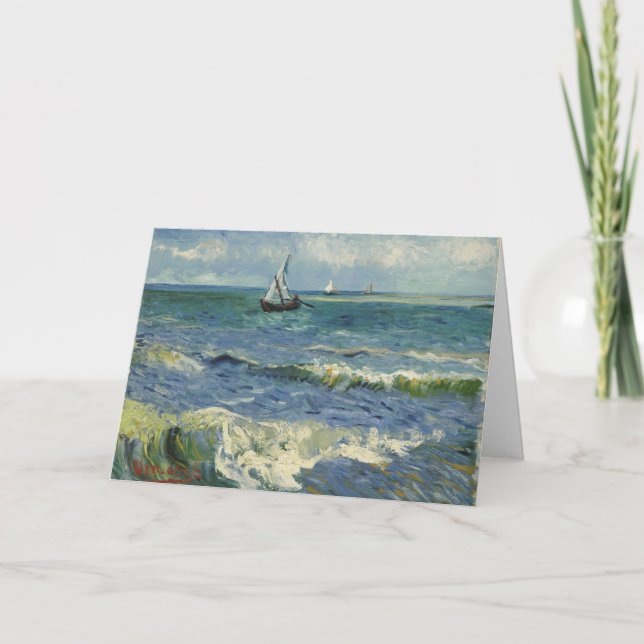 Van Gogh Seascape at Saintes Maries de la Mer Card (Front)
