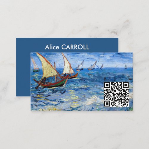 Van Gogh _ Seascape at Saintes_Maries _ QR Code Business Card