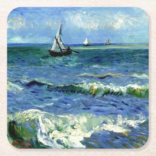 Van Gogh _ Seascape Square Paper Coaster