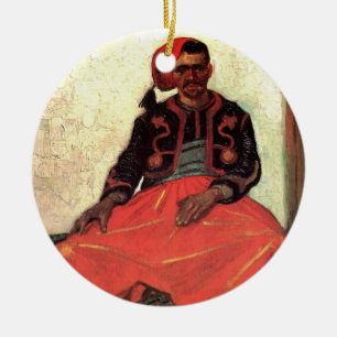 Van Gogh, Seated Zouave, Vintage Impressionism Art Ceramic Ornament