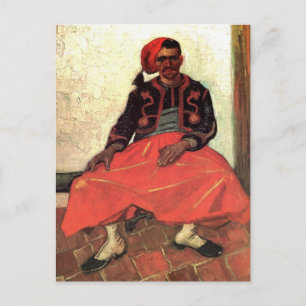 Van Gogh, Seated Zouave, Vintage Impressionism Art Postcard