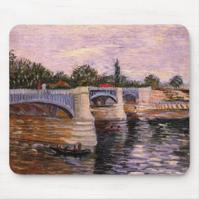 Van Gogh Seine River with Pont del Grande Jette Mouse Pad (Front)