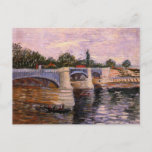 Van Gogh Seine River with Pont del Grande Jette Postcard<br><div class="desc">Seine with the Pont del Grande Jette by Vincent van Gogh is a vintage fine art post impressionism architectural maritime painting featuring a bridge over the river Seine with crew people in boats rowing. About the artist: Vincent Willem van Gogh was a Post Impressionist painter whose work was most notable...</div>