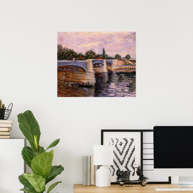 Van Gogh Seine River with Pont del Grande Jette Poster (Home Office)