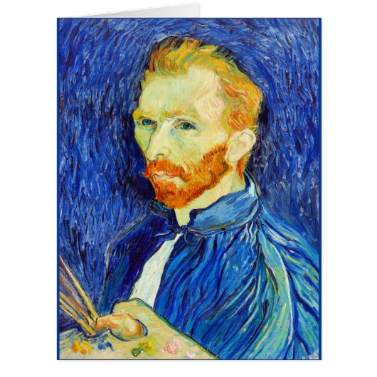 Van Gogh - Self-Portrait, 1889 (brushes and easel) Cards (Front)