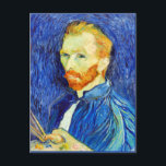 Van Gogh - Self-Portrait, 1889 (brushes and easel) Postcard<br><div class="desc">Self-Portrait (paint brushes and easel),  famous painting by Vincent van Gogh</div>